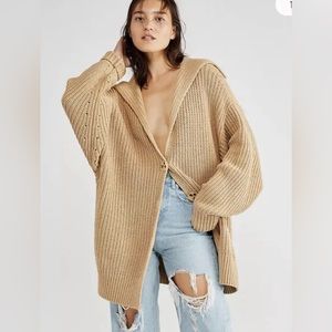 Free People Swim Too Deep Cardigan Tan